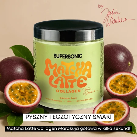 Supersonic Matcha Latte Collagen, passion fruit flavor, 280 g