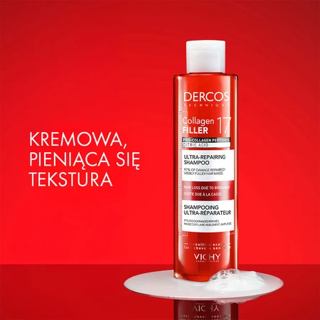 Vichy Dercos Collagen 17 Filler Ultra-Repairing Treatment, ultra-regeneratives Haarshampoo, 200 ml