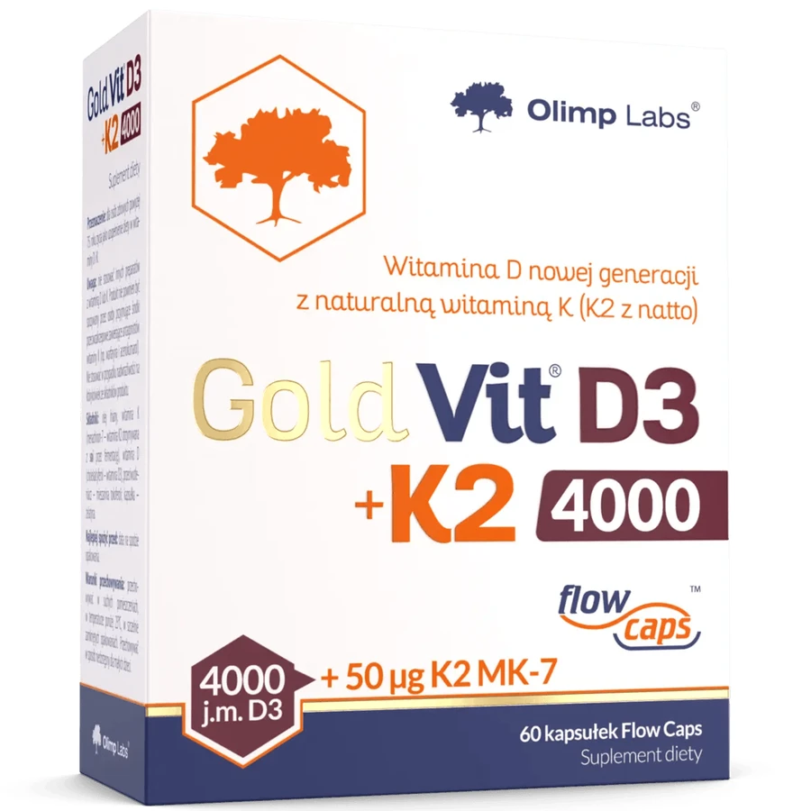 Olimp Gold-Vit D3 + K2, vitamina D 4000 UI + vitamina K 50 µg, 60 capsule