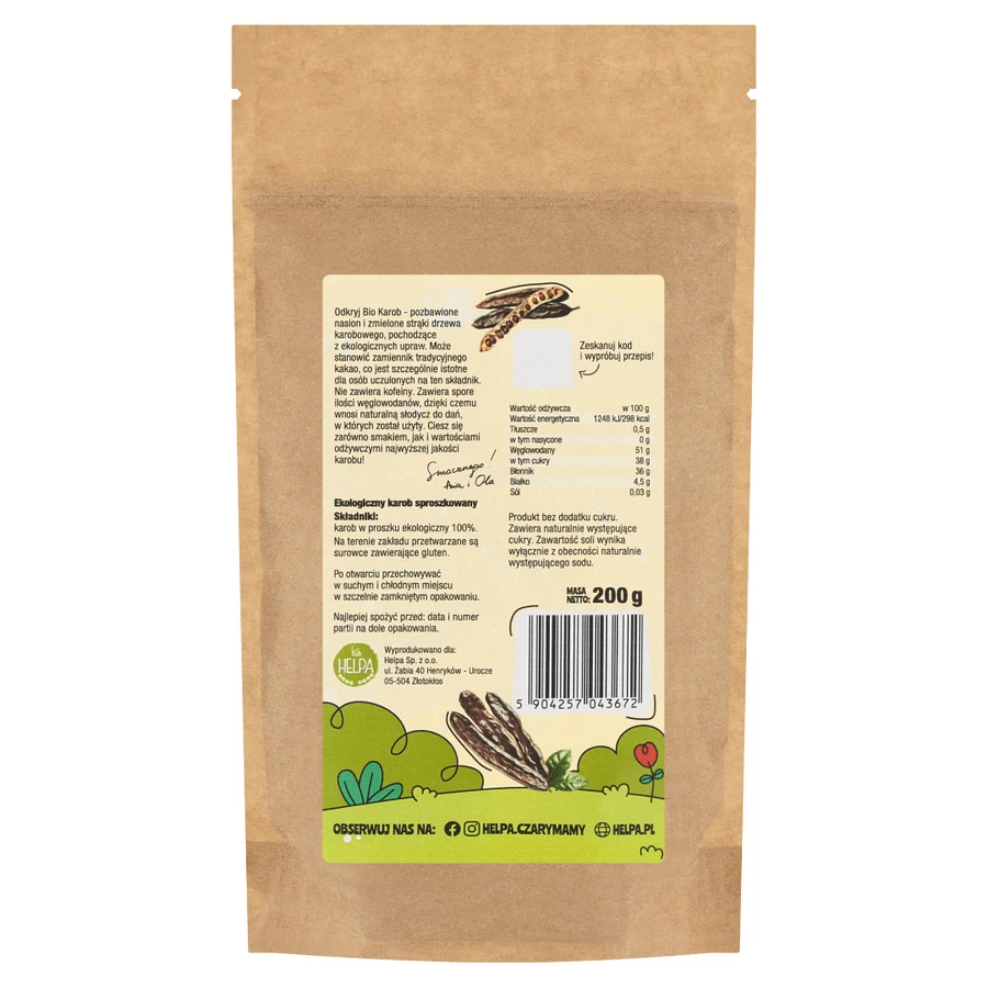 Helpa Bio Carob powder, 200 g