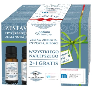 Optima Natura Christmas Package Set, Health, 3 x 10 ml, Happiness, 3 x 10 ml, Love, 3 x 10 ml