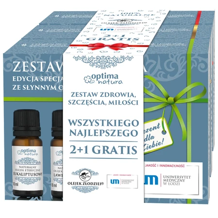 Optima Natura Christmas Package Set, Health, 3 x 10 ml, Happiness, 3 x 10 ml, Love, 3 x 10 ml