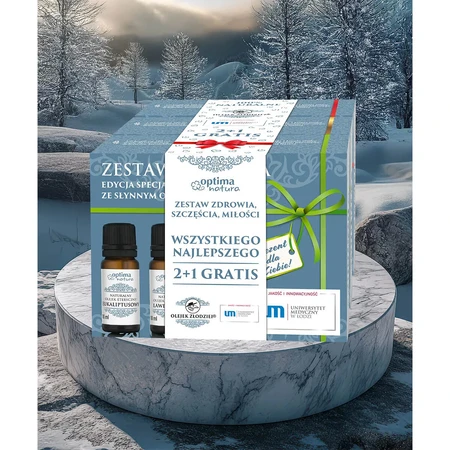 Optima Natura Christmas Package Set, Health, 3 x 10 ml, Happiness, 3 x 10 ml, Love, 3 x 10 ml