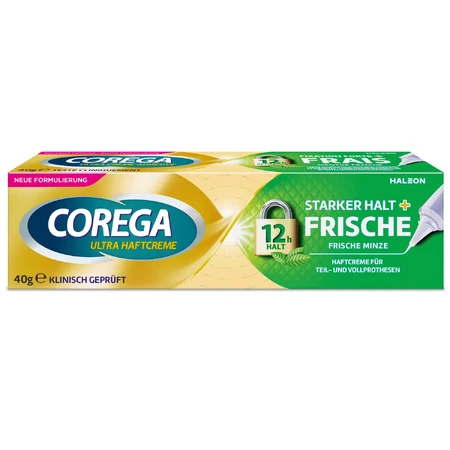 Corega, denture fixing cream, fresh mint, 40 g