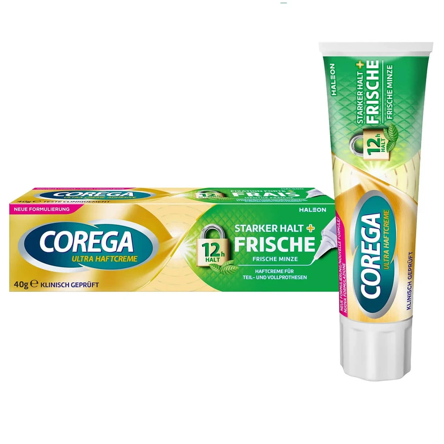 Corega, denture fixing cream, fresh mint, 40 g