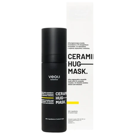 Veoli Botanica Ceramide Hug Mask, masque aux céramides ultra-régénérant avec 3% de complexe de céramides, 1% d'extrait de Centella Asiatica et du tréhalose, 50 ml