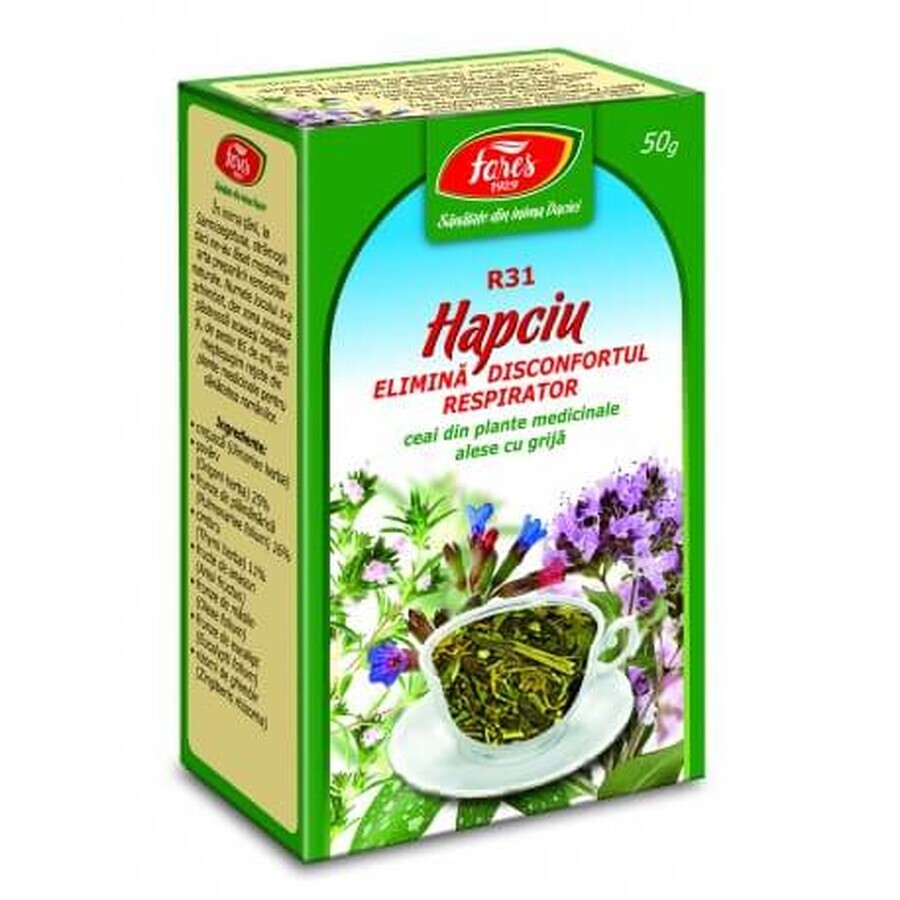 Tea Hapciu eliminates respiratory discomfort R31, 50 g, Fares