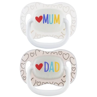 Canpol Babies, pacifier, 6-18 months, silicone, symmetrical, Night Glow, LoveMum&Dad, 2 pieces