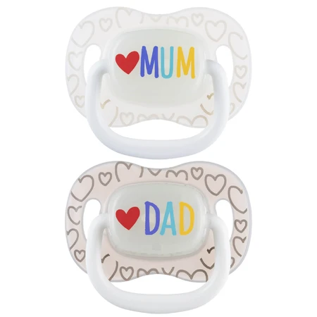 Canpol Babies, pacifier, 6-18 months, silicone, symmetrical, Night Glow, LoveMum&Dad, 2 pieces