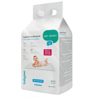 BabyOno, cambiadores higiénicos, 40 cm x 60 cm, 20 unidades + 2 unidades gratuitas