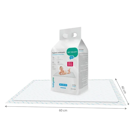 BabyOno, cambiadores higiénicos, 40 cm x 60 cm, 20 unidades + 2 unidades gratuitas