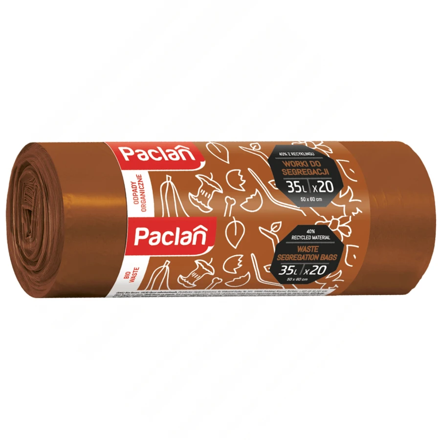 Paclan, Trennbeutel, Bioabfall, braun, 35 l x 20 Stück
