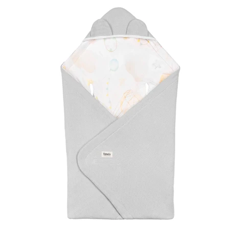 Lionelo Travel Swaddle Blanket, Sitztuch, Grey Balloon, 90 x 90 cm