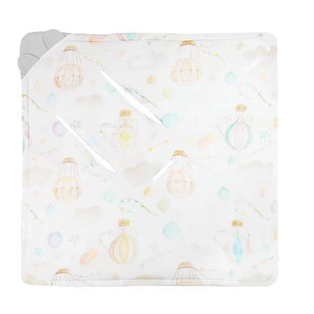 Lionelo Travel Swaddle Blanket, Sitztuch, Grey Balloon, 90 x 90 cm