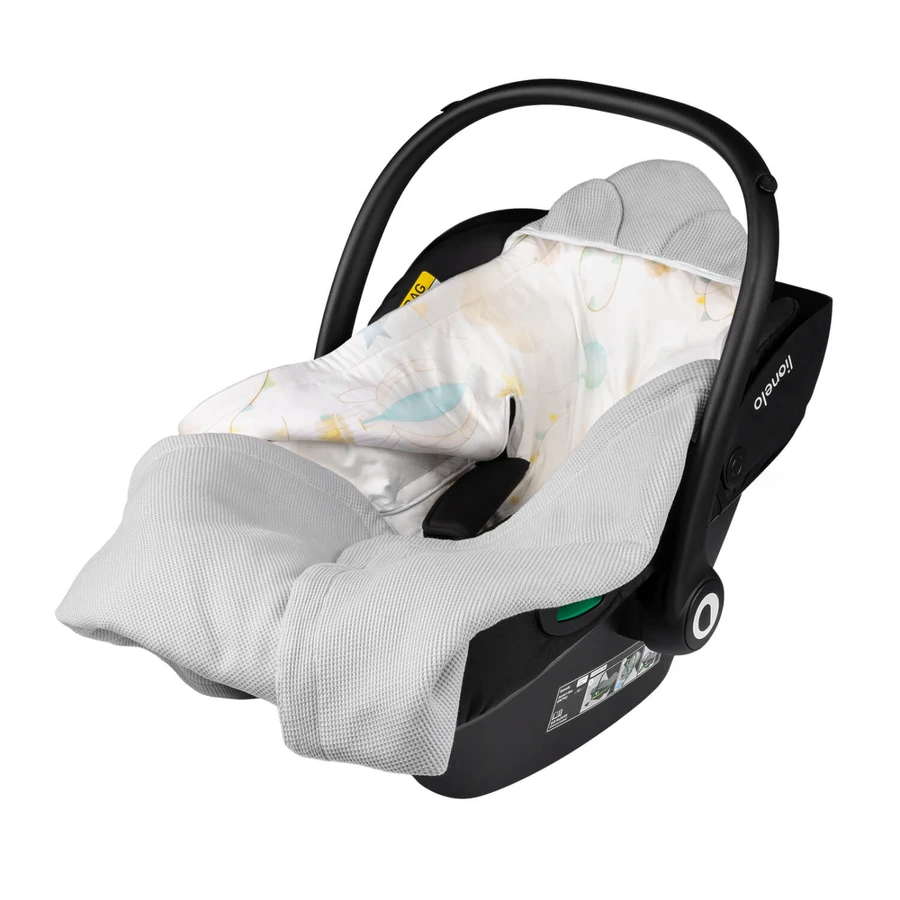 Lionelo Travel Swaddle Blanket, Sitztuch, Grey Balloon, 90 x 90 cm