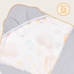 Lionelo Travel Swaddle Blanket, Sitztuch, Grey Balloon, 90 x 90 cm
