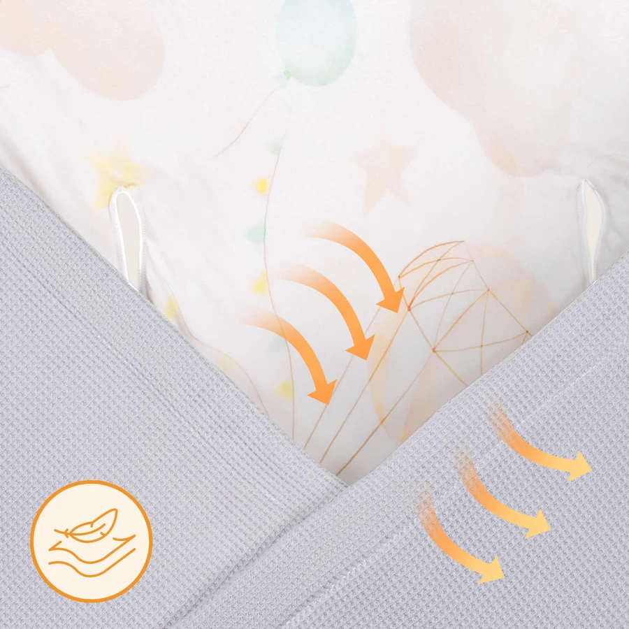 Lionelo Travel Swaddle Blanket, Sitztuch, Grey Balloon, 90 x 90 cm
