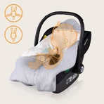 Lionelo Travel Swaddle Blanket, Sitztuch, Grey Balloon, 90 x 90 cm