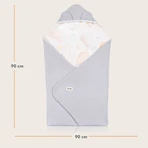 Lionelo Travel Swaddle Blanket, Sitztuch, Grey Balloon, 90 x 90 cm
