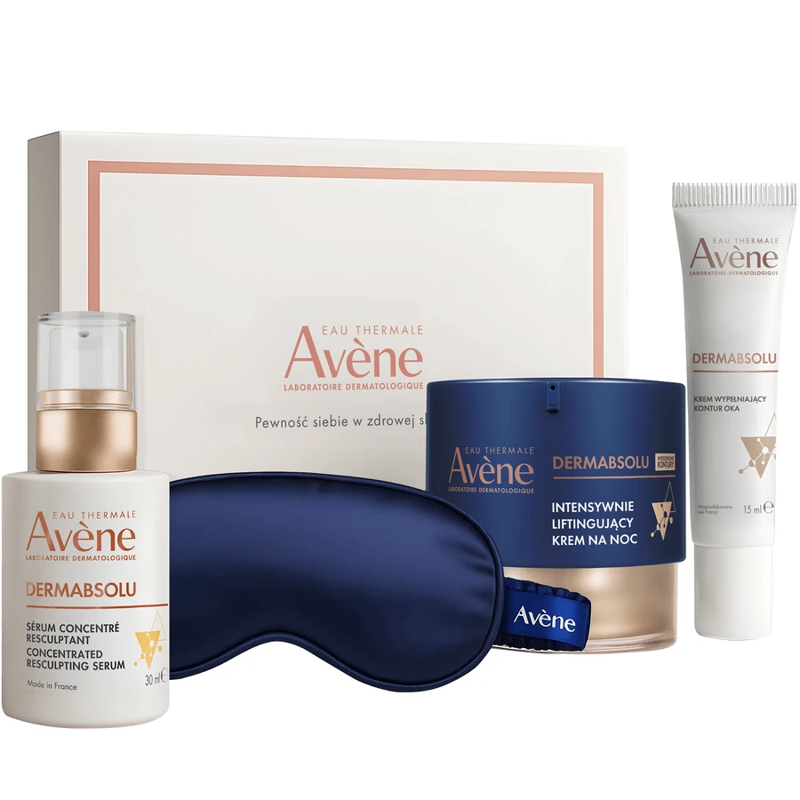 Avene Dermabsolu Advanced Firming Care Set, crema de noche lifting, 40 ml + crema rellenadora del contorno de ojos, 15 ml + serum restaurador del contorno facial, 30 ml
