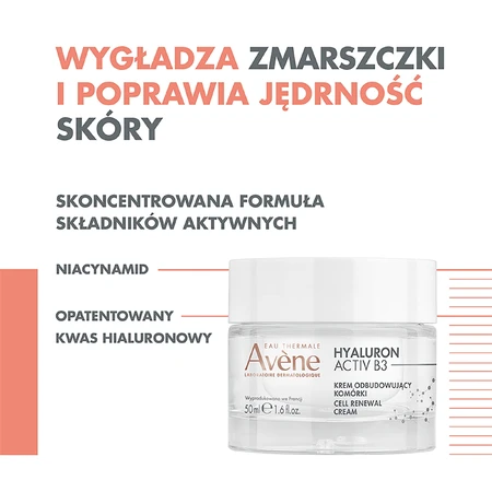 Avene Hyaluron Activ B3 day set, cell restorative cream, 50 ml + triple corrective action eye cream, 15 ml DAMAGED PACKAGE