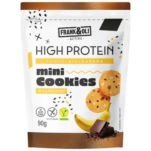 Frank&Oli High Protein, mini galletas, chocolate y plátano, 90 g