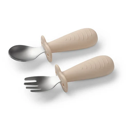 BabyOno, couverts pour bébé, acier inoxydable, beige, à partir de 12 mois