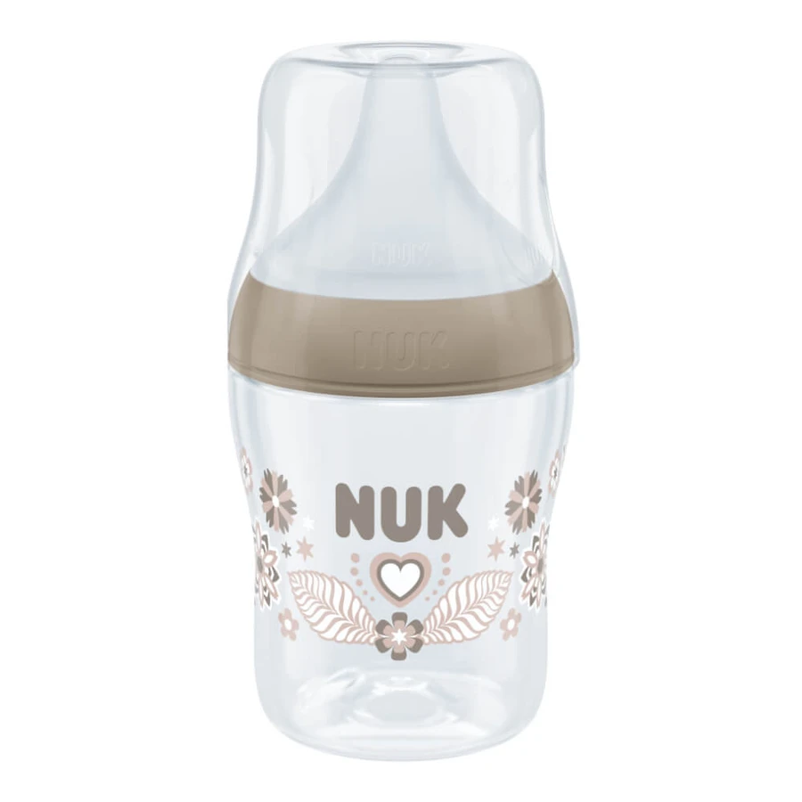 NUK Perfect Match, biberon anti-colique avec tétine en silicone, taille S, cœurs, dès la naissance, 150 ml