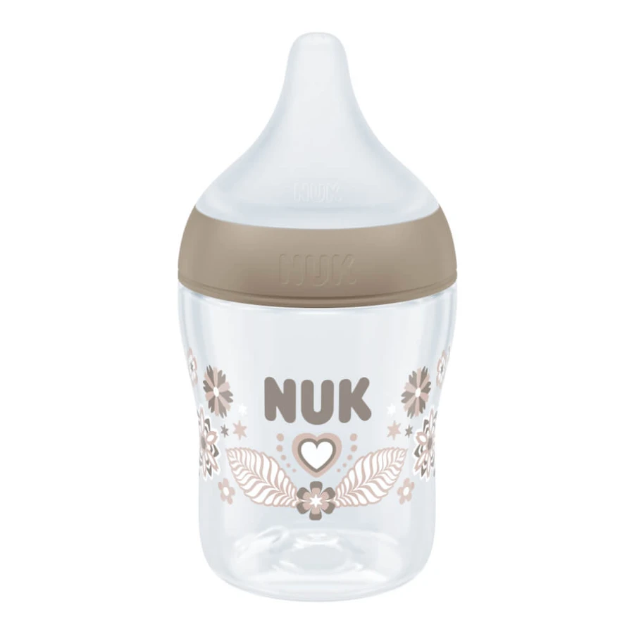 NUK Perfect Match, biberon anti-colique avec tétine en silicone, taille S, cœurs, dès la naissance, 150 ml