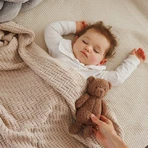 BabyOno, gebreide deken, katoen, beige, 75 cm x 100 cm, 1 stuk