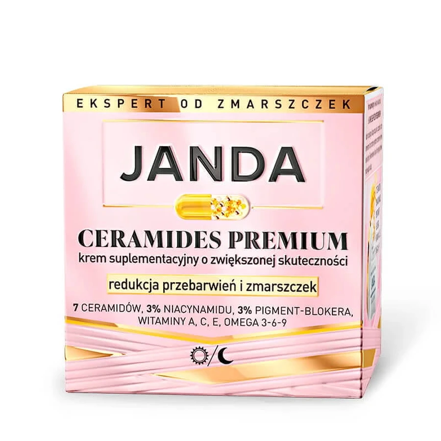 Janda Ceramides Premium, ergänzende Creme mit erhöhter Wirksamkeit, Reduzierung von Hyperpigmentierung und Falten, 50 ml
