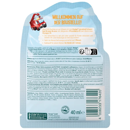 Kneipp Naturkind Brum-Brum, líquido para baño de burbujas, melocotón, 40 ml