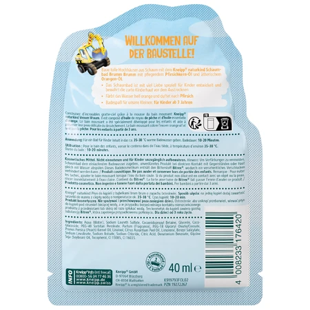 Kneipp Naturkind Brum-Brum, líquido para baño de burbujas, melocotón, 40 ml
