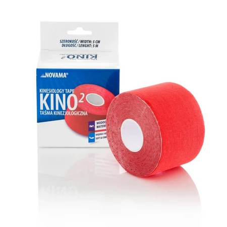 Novama Kino2, kinesiology tape, red, 5 cm x 5 m