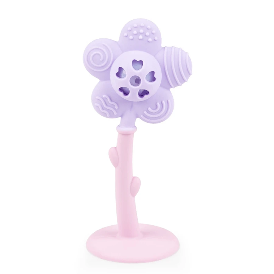 Dumel GiliGums, mordedor, Flor alegre, morado, a partir de 3 meses, 1 pieza