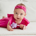 Dumel GiliGums, mordedor, Flor alegre, morado, a partir de 3 meses, 1 pieza