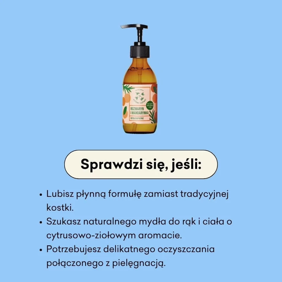 Cztery Szpaki, savon liquide, romarin et mandarine, 300 ml