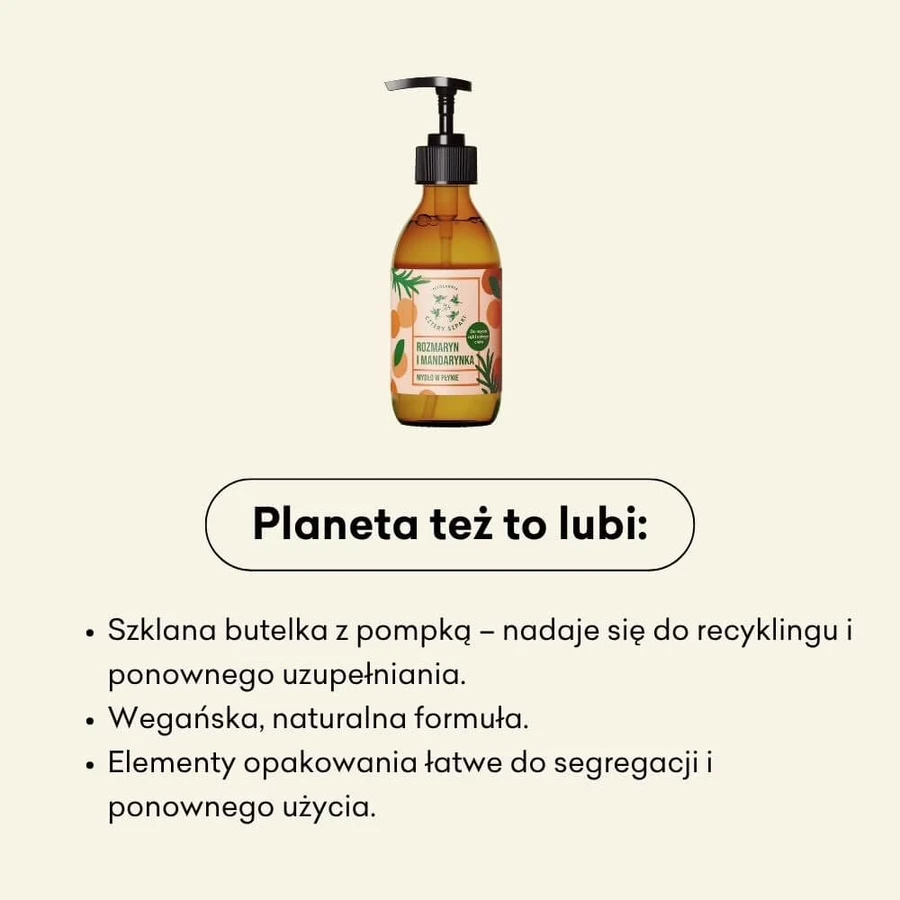 Cztery Szpaki, savon liquide, romarin et mandarine, 300 ml