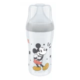 NUK Perfect Match, Anti-Kolik-Flasche mit Silikonsauger, Größe M, Micky Maus ab 3 Monaten, 260 ml