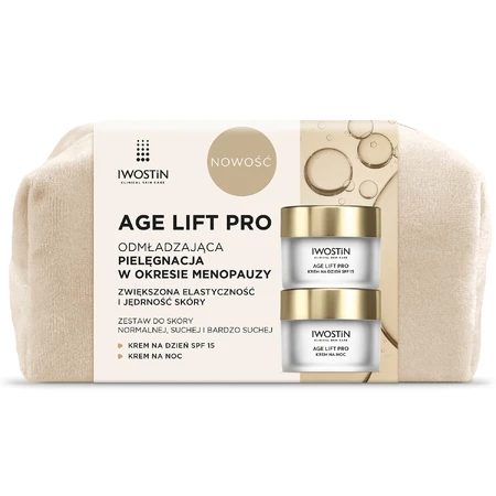 Iwostin Age Lift Pro set, dagcrème, SPF 15, 50 ml + nachtcrème, 50 ml + gratis cosmetisch tasje