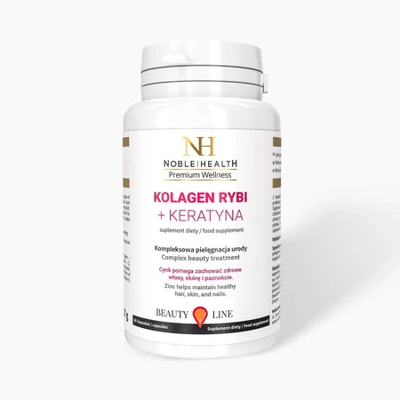 Noble Health Collagène de poisson + Kératine, 60 gélules