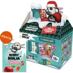 Casa de Navidad Bunny Ninja llena de caramelos afrutados, 14 sorpresas + libro para colorear gratis