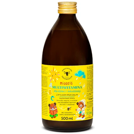 Manufaktura Rodziny Sadowski Miodziś Multivitamin for children and youth with bee pollen, 500 ml