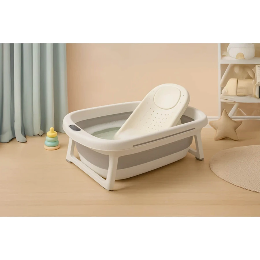 Momini BathBuddy, soporte de baño plegable para bebés, beige