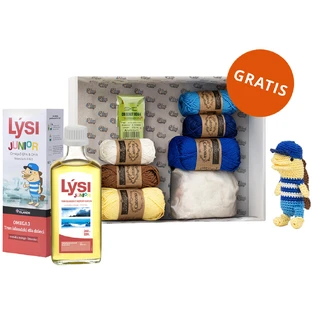 Lysi Junior Omega 3 Isländische Trance für Kinder, Mango-Limetten-Geschmack, 240 ml + kostenloses Häkelset