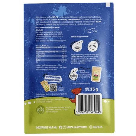 Helpa Bio Instant porridge, cocoa, 35 g
