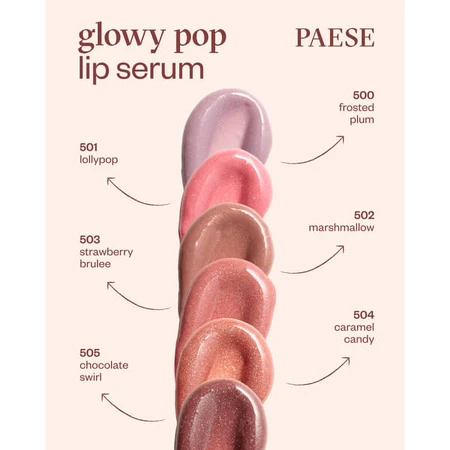 Paese GlowyPop Lip Serum, regenerierendes Lippenserum, 501 Sweet Lollypop, 2,2 g