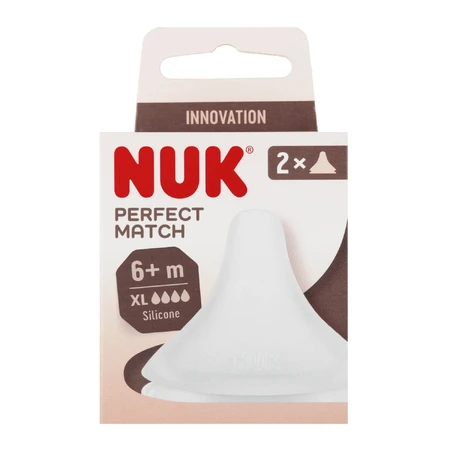NUK Perfect Match, Flaschensauger, Silikon, Größe XL, ab 6 Monaten, 2 Stück