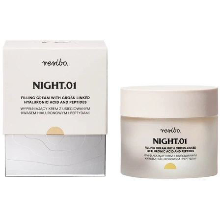 Resibo Night.01, krem wypełniający z usieciowanym kwasem hialuronowym i peptydami, 50 ml: ceny i cechy
