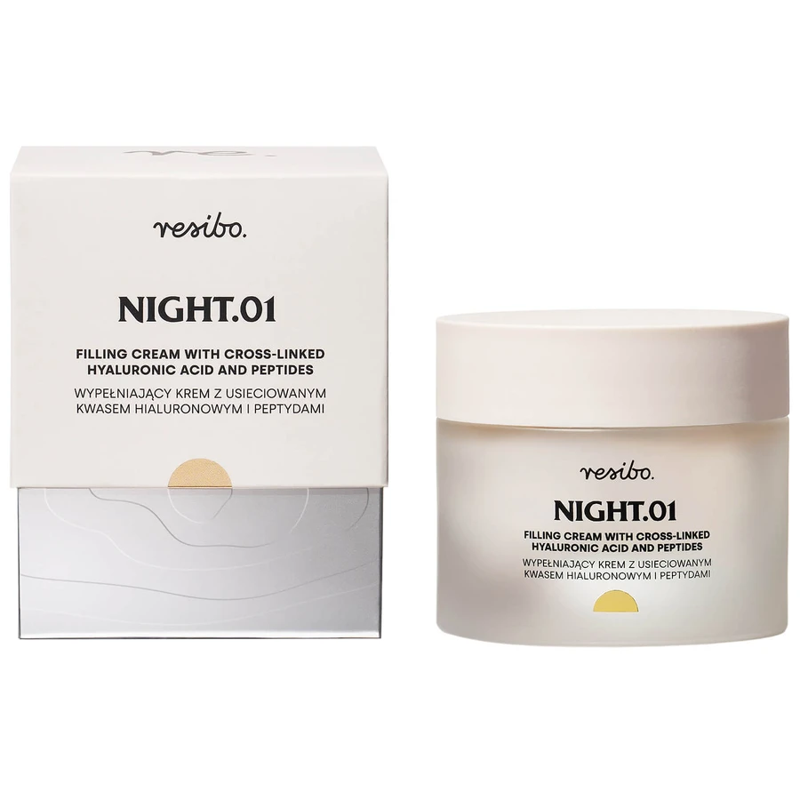Resibo Night.01, krem wypełniający z usieciowanym kwasem hialuronowym i peptydami, 50 ml: ceny i cechy